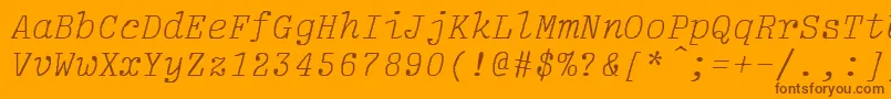 LightItalic Font – Brown Fonts on Orange Background