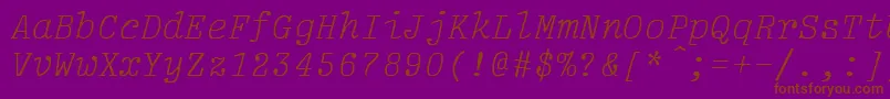 LightItalic Font – Brown Fonts on Purple Background