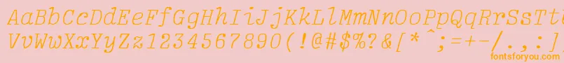 LightItalic Font – Orange Fonts on Pink Background