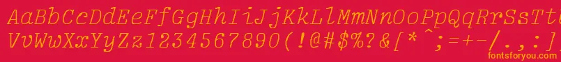 LightItalic Font – Orange Fonts on Red Background