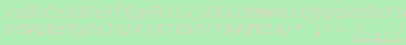 Fonte LightItalic – fontes rosa em um fundo verde