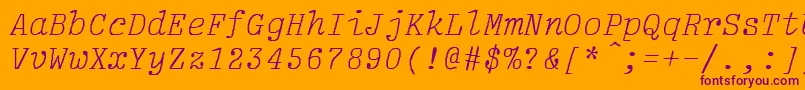 LightItalic Font – Purple Fonts on Orange Background