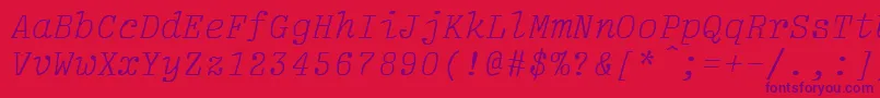 Czcionka LightItalic – fioletowe czcionki na czerwonym tle