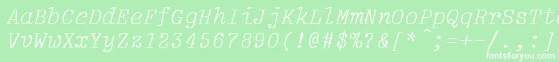 fuente LightItalic – Fuentes Blancas Sobre Fondo Verde