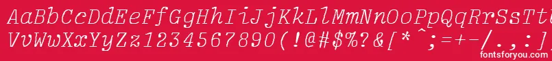 フォントLightItalic – 赤い背景に白い文字