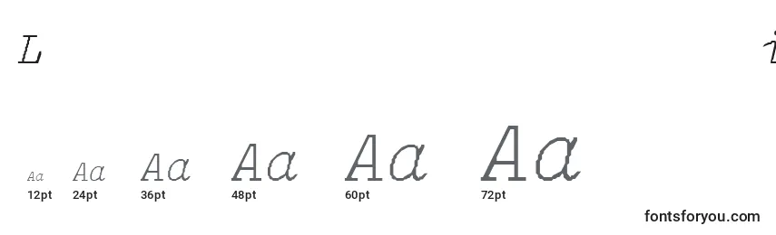 LightItalic Font Sizes