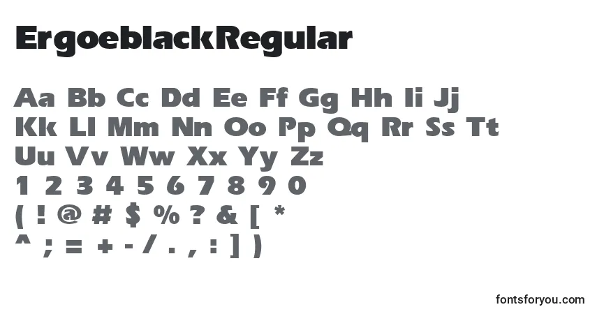 Schriftart ErgoeblackRegular – Alphabet, Zahlen, spezielle Symbole