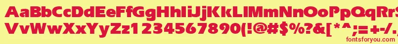 ErgoeblackRegular Font – Red Fonts on Yellow Background