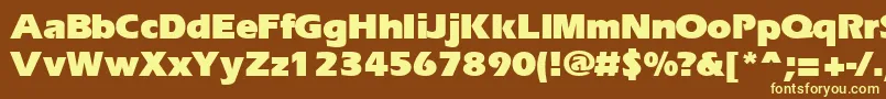 ErgoeblackRegular Font – Yellow Fonts on Brown Background