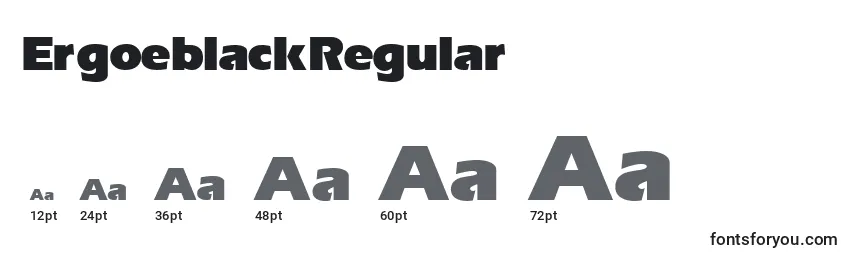 Размеры шрифта ErgoeblackRegular