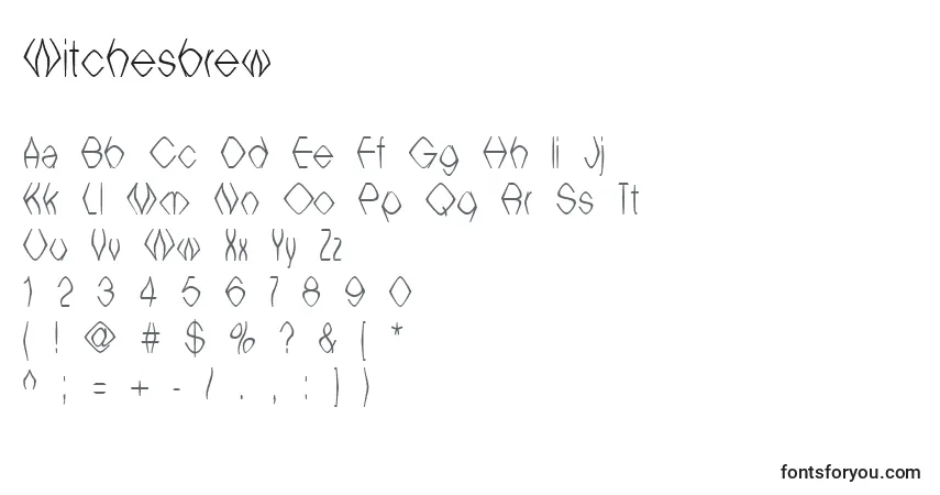 Шрифт Witchesbrew – алфавит, цифры, специальные символы
