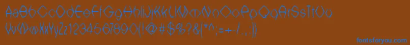 フォントWitchesbrew – 茶色の背景に青い文字