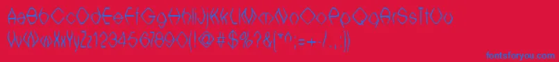 フォントWitchesbrew – 赤い背景に青い文字