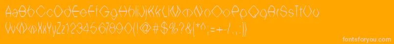 Witchesbrew-fontti – vaaleanpunaiset fontit oranssilla taustalla