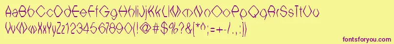 Witchesbrew-fontti – violetit fontit keltaisella taustalla