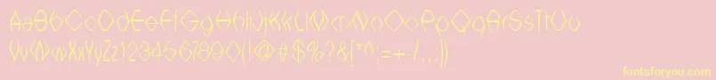 Witchesbrew-Schriftart – Gelbe Schriften auf rosa Hintergrund