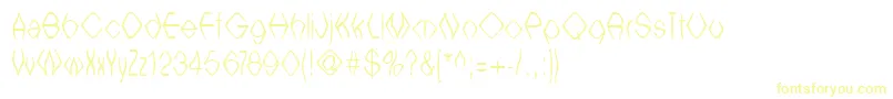 Witchesbrew-Schriftart – Gelbe Schriften auf weißem Hintergrund