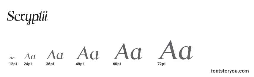 Scryptii Font Sizes