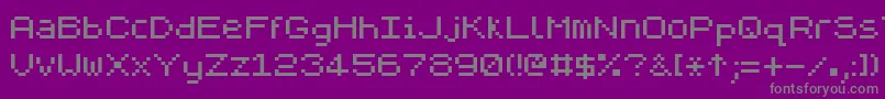 Zxpix-fontti – harmaat kirjasimet violetilla taustalla