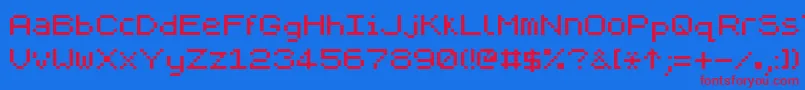 Zxpix Font – Red Fonts on Blue Background