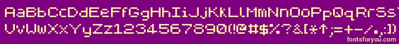 Шрифт Zxpix – жёлтые шрифты на фиолетовом фоне