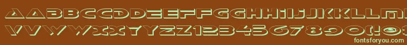 GalantShadow-fontti – vihreät fontit ruskealla taustalla