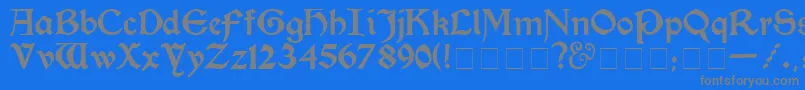 fuente KelmscottMedium – Fuentes Grises Sobre Fondo Azul