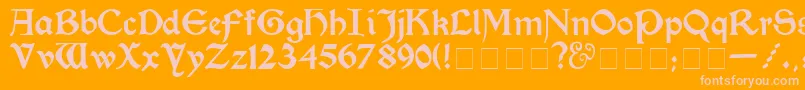 フォントKelmscottMedium – オレンジの背景にピンクのフォント