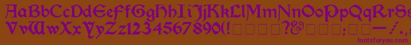 KelmscottMedium Font – Purple Fonts on Brown Background