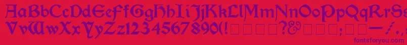 KelmscottMedium Font – Purple Fonts on Red Background