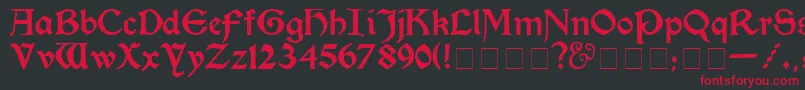 KelmscottMedium Font – Red Fonts on Black Background