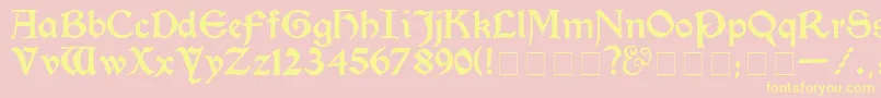 KelmscottMedium Font – Yellow Fonts on Pink Background