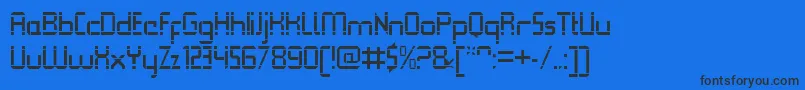 フォントQueuebrickOpenregular – 黒い文字の青い背景