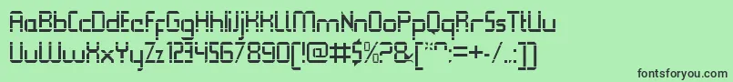 QueuebrickOpenregular Font – Black Fonts on Green Background