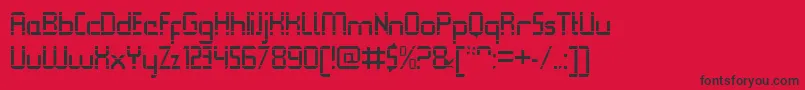 フォントQueuebrickOpenregular – 赤い背景に黒い文字