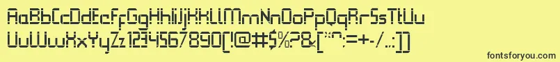 QueuebrickOpenregular Font – Black Fonts on Yellow Background