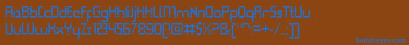 QueuebrickOpenregular Font – Blue Fonts on Brown Background