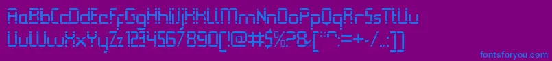 フォントQueuebrickOpenregular – 紫色の背景に青い文字