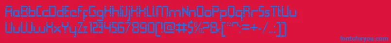 QueuebrickOpenregular Font – Blue Fonts on Red Background
