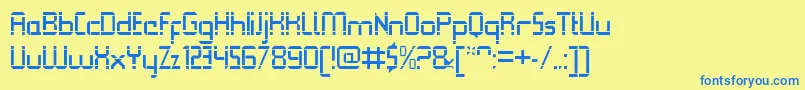 QueuebrickOpenregular Font – Blue Fonts on Yellow Background