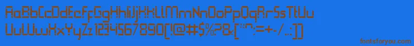 QueuebrickOpenregular Font – Brown Fonts on Blue Background
