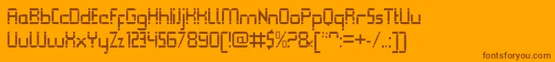 QueuebrickOpenregular Font – Brown Fonts on Orange Background