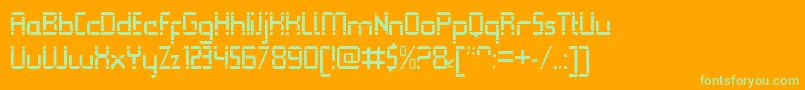 QueuebrickOpenregular Font – Green Fonts on Orange Background