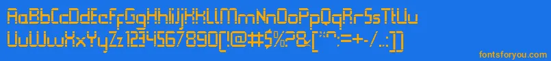 QueuebrickOpenregular Font – Orange Fonts on Blue Background
