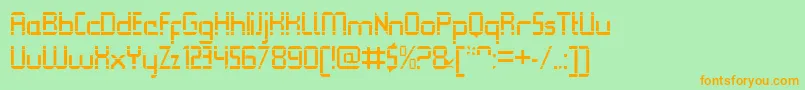 QueuebrickOpenregular Font – Orange Fonts on Green Background