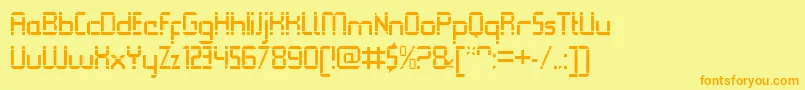 QueuebrickOpenregular Font – Orange Fonts on Yellow Background