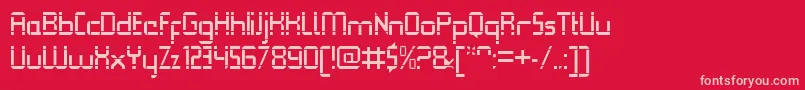 QueuebrickOpenregular Font – Pink Fonts on Red Background