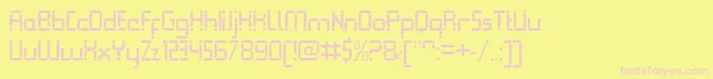 QueuebrickOpenregular Font – Pink Fonts on Yellow Background