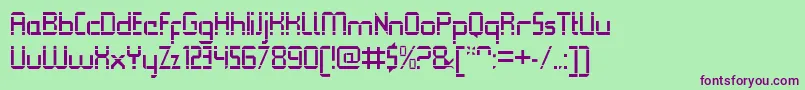 QueuebrickOpenregular Font – Purple Fonts on Green Background