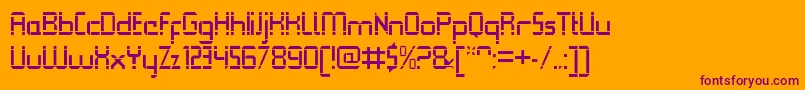 QueuebrickOpenregular Font – Purple Fonts on Orange Background